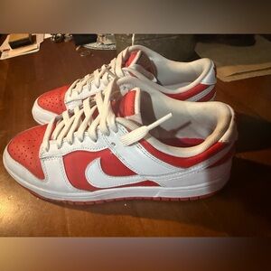 Nike Dunk Low Championship Red White 2021 Size 9 DD1391-600 Men’s Run Sneakers